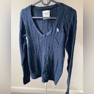 Abercrombie navy cable knit, vneck